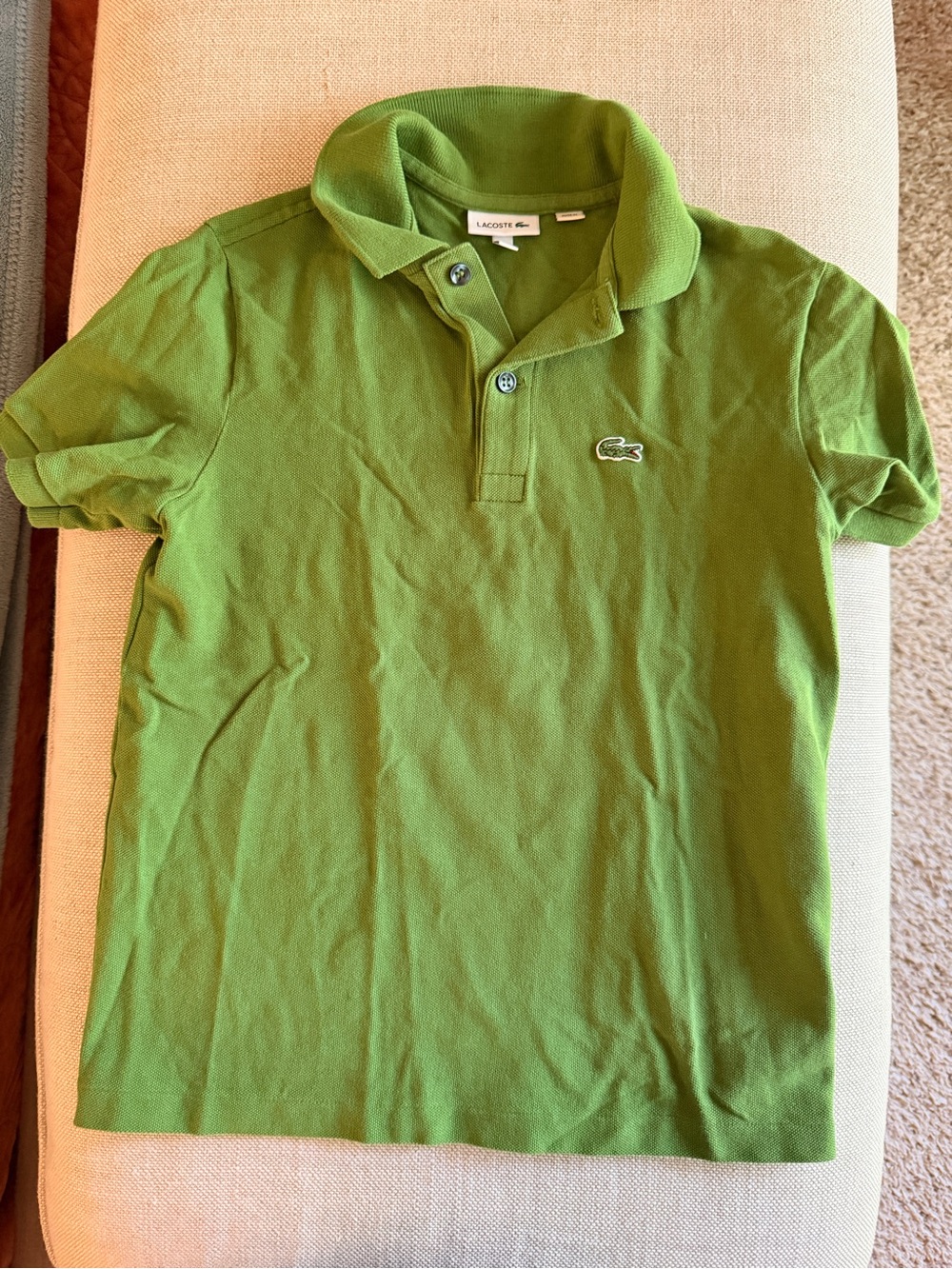 Lacoste Kids Bright Green Polo with Embroidered Crocodile